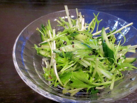きゅうりと水菜のナムル風サラダ